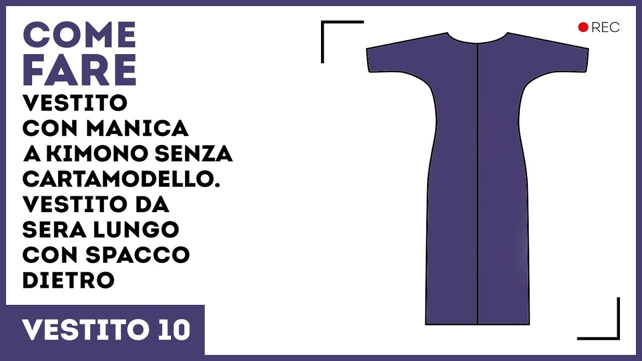 Vestito con manica a kimono senza cartamodello. Vestito da sera lungo con spacco dietro. Vestito 10