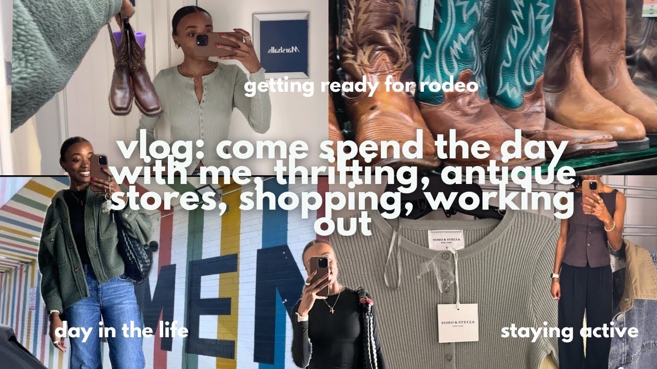 VLOG: Spend the Day With Me | Thrifting, Antique Stores, shopping, fitness 