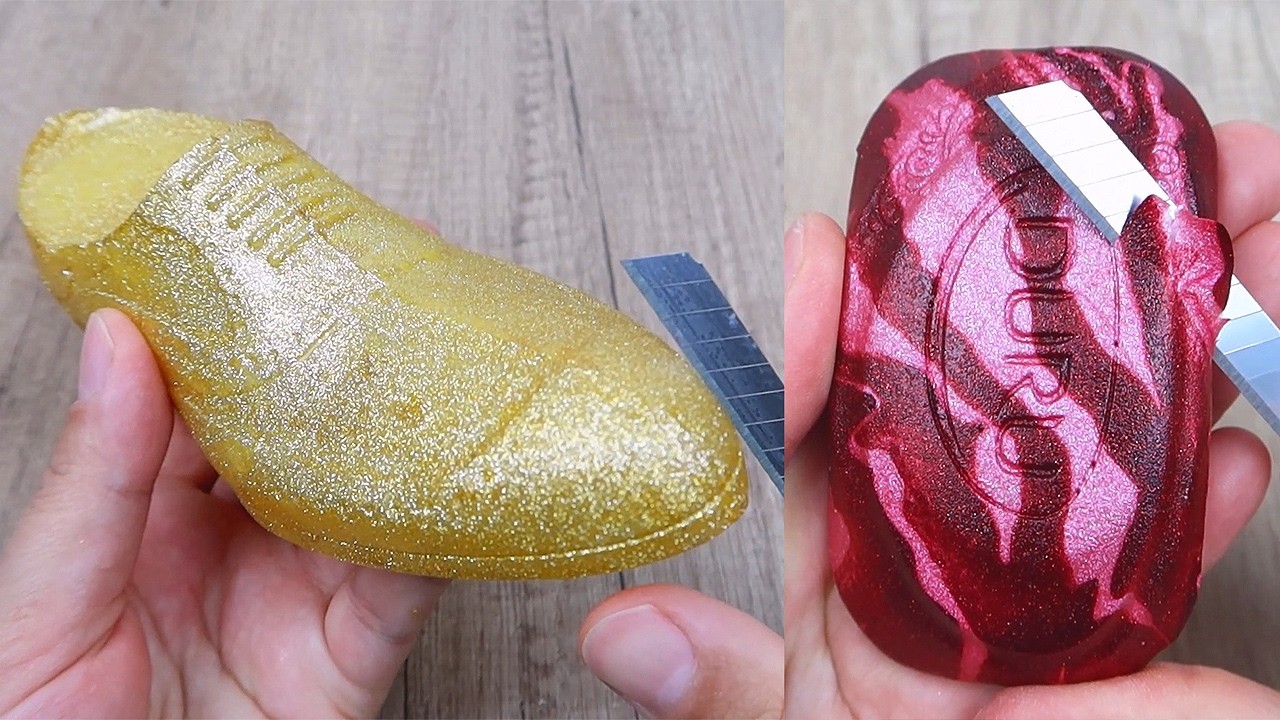 Relaxing Soap Cutting ASMR. Satisfying Soap and lipstick cutting. Corte de jabón - 1247