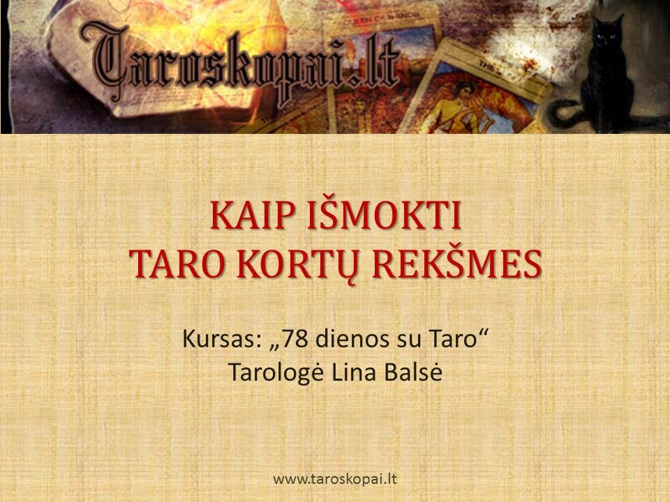 Kaip ismokti Taro kortu reiksmes