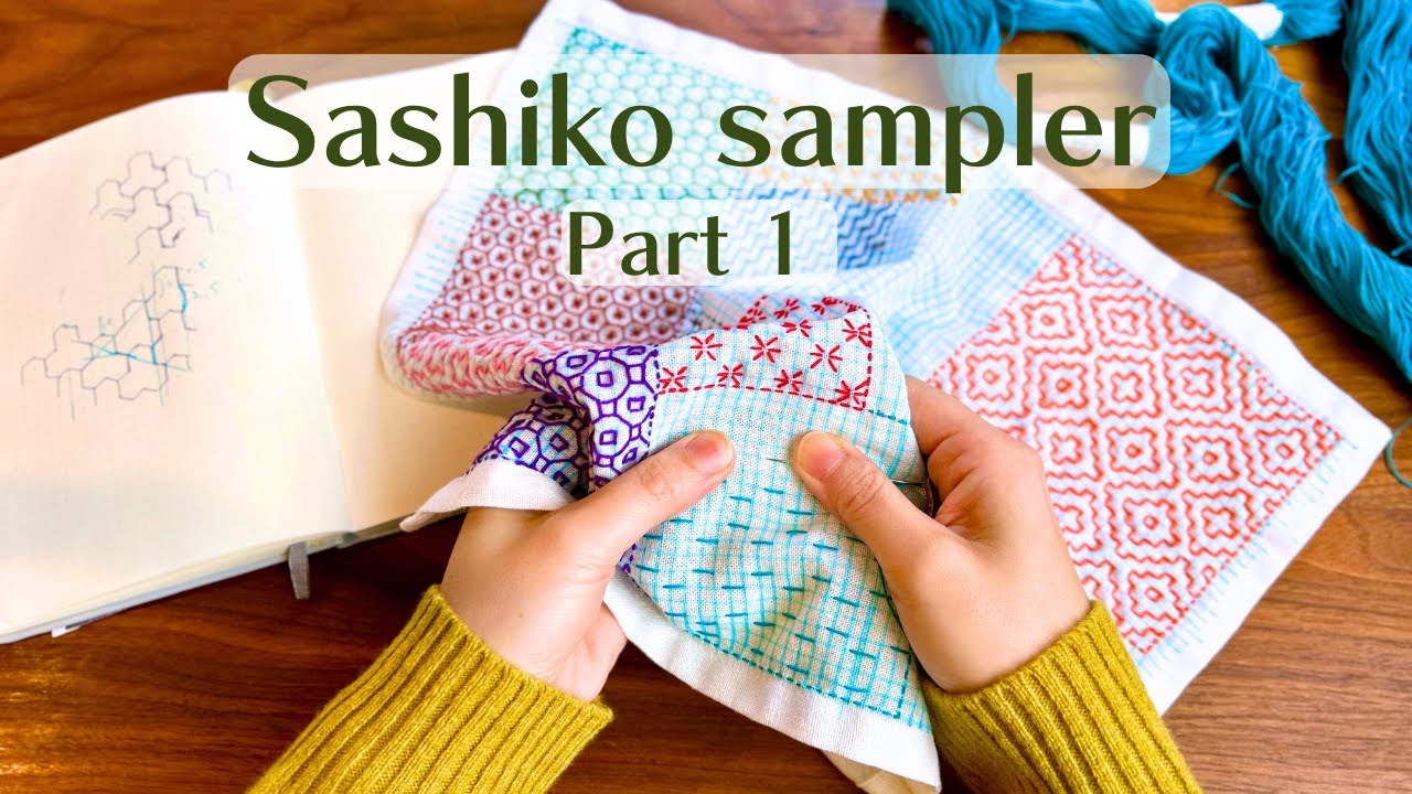 My Journey Through 20 Vintage Sashiko Patterns - Making a Sashiko Hitomezashi sampler Part 1