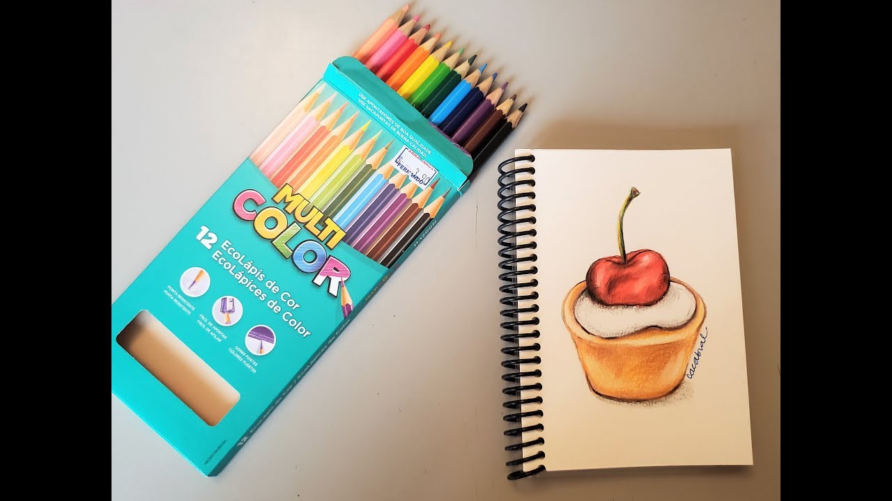 Desenhando com lápis de cor 12 cores baratinho!!!