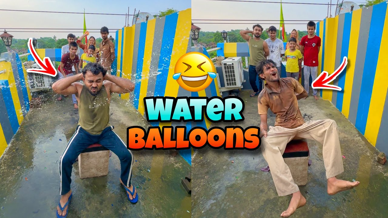Water balloons Challenge 🤣