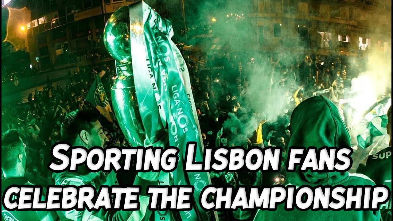 Sporting Lisbon fans celebrate the championship