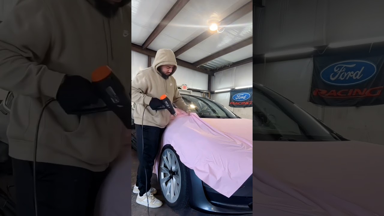 We are installing a Matte Pink Wrap along with Window Tint and Satin Black Wheels!