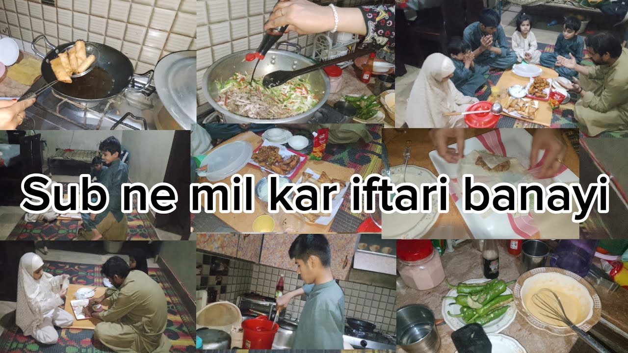 Sub ne mil kar iftari banayi || Jumma Mubarak iftar routine || spring rolls recipe.