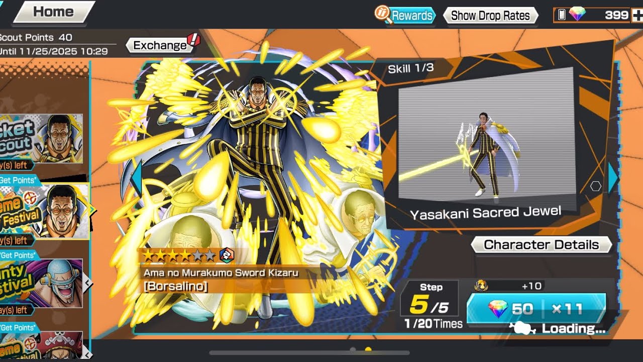 Trying my luck in EX Kizaru rebanner | OPBR summon