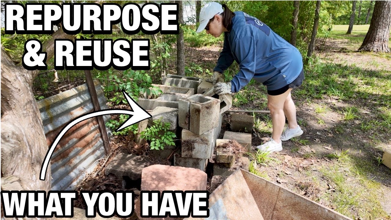 SPRING 2025 FLOWER BED MAKEOVER USING WHAT I HAD LAYING AROUND IN MY YARD!