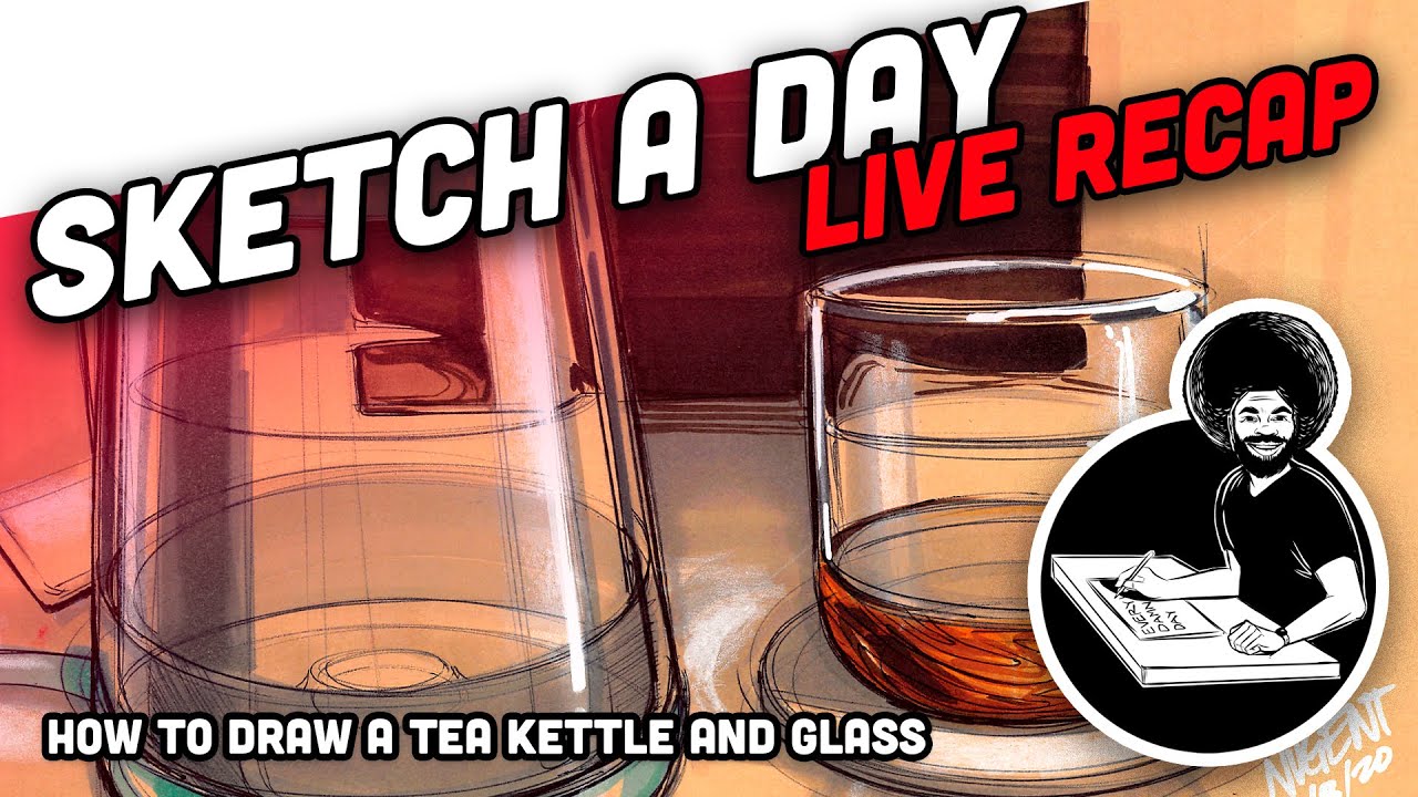 Industrial design - How to draw a glass kettle and cup