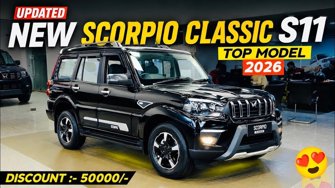 New Updated✅ Mahindra Scorpio Classic s11 Black Top Model 2026 GST Price Discount All Details 