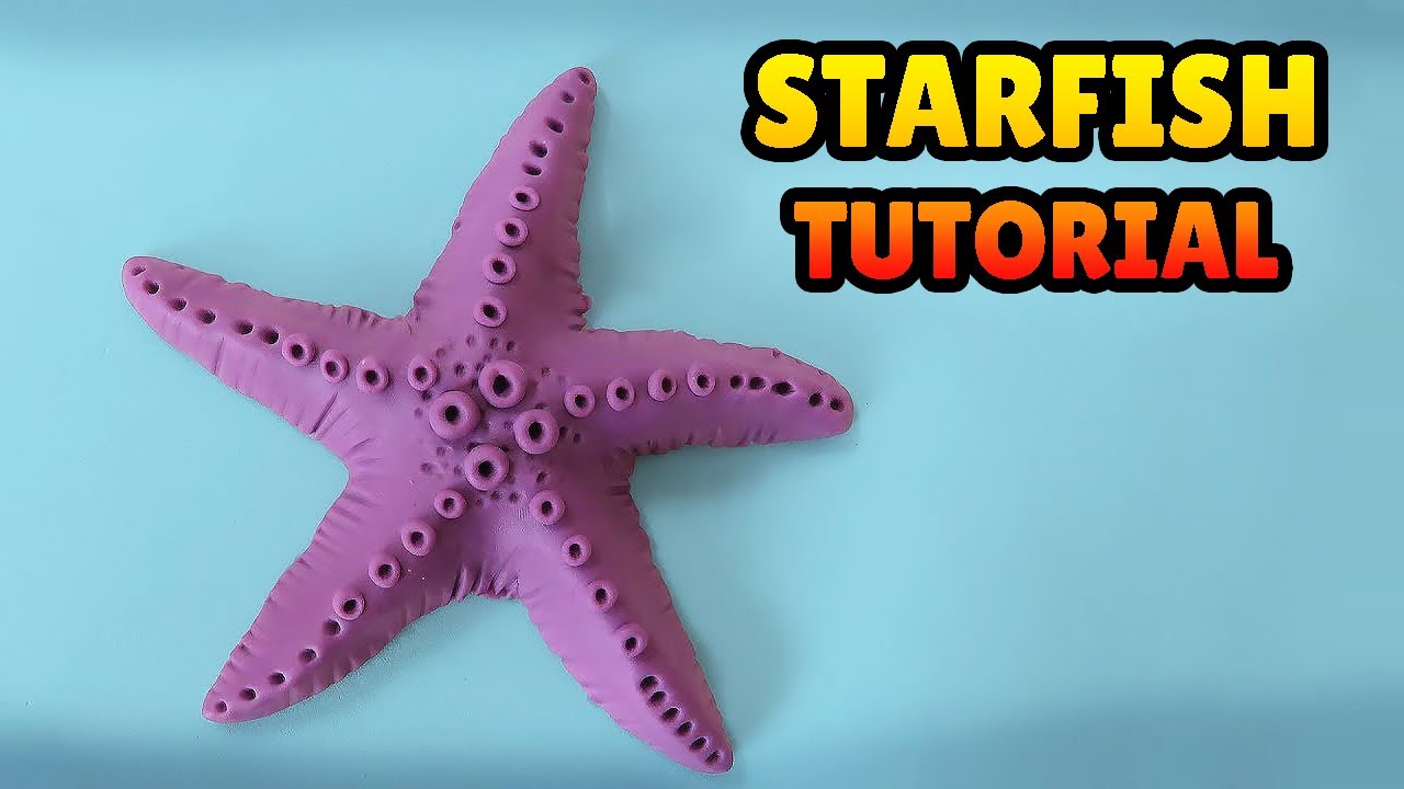🔴DIY How to Make MINIATURE STARFISH - Easy Polymer Clay, plastilina, Fondant Tutorial