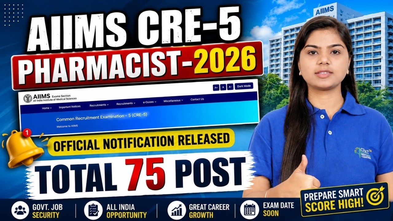 AIIMS CRE 5 Pharmacist 2026 Official Notification Released | Pharmacist Vacancy Details