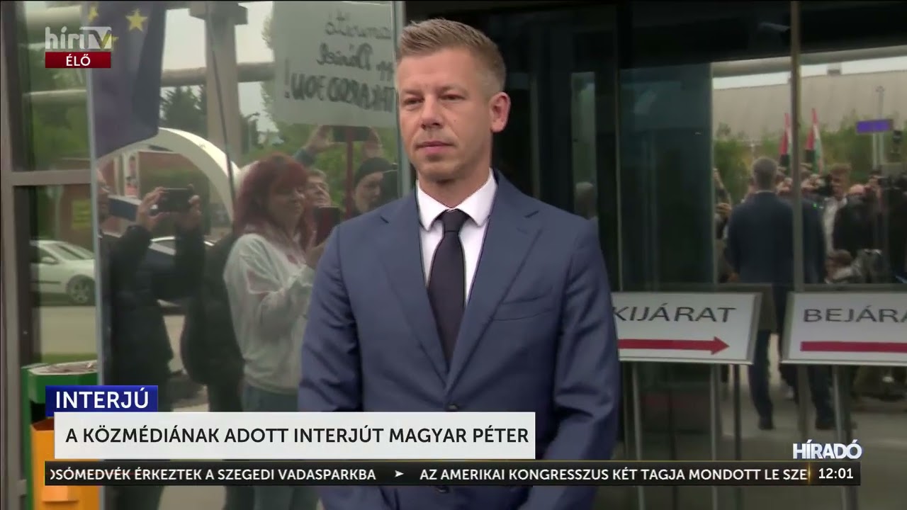 A k&ouml;zm&eacute;di&aacute;nak adott interj&uacute;t Magyar P&eacute;ter - H&iacute;rTV