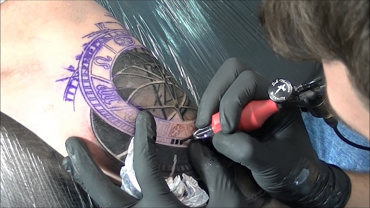 Astronomical clock tattoo - time lapse (Part 2)