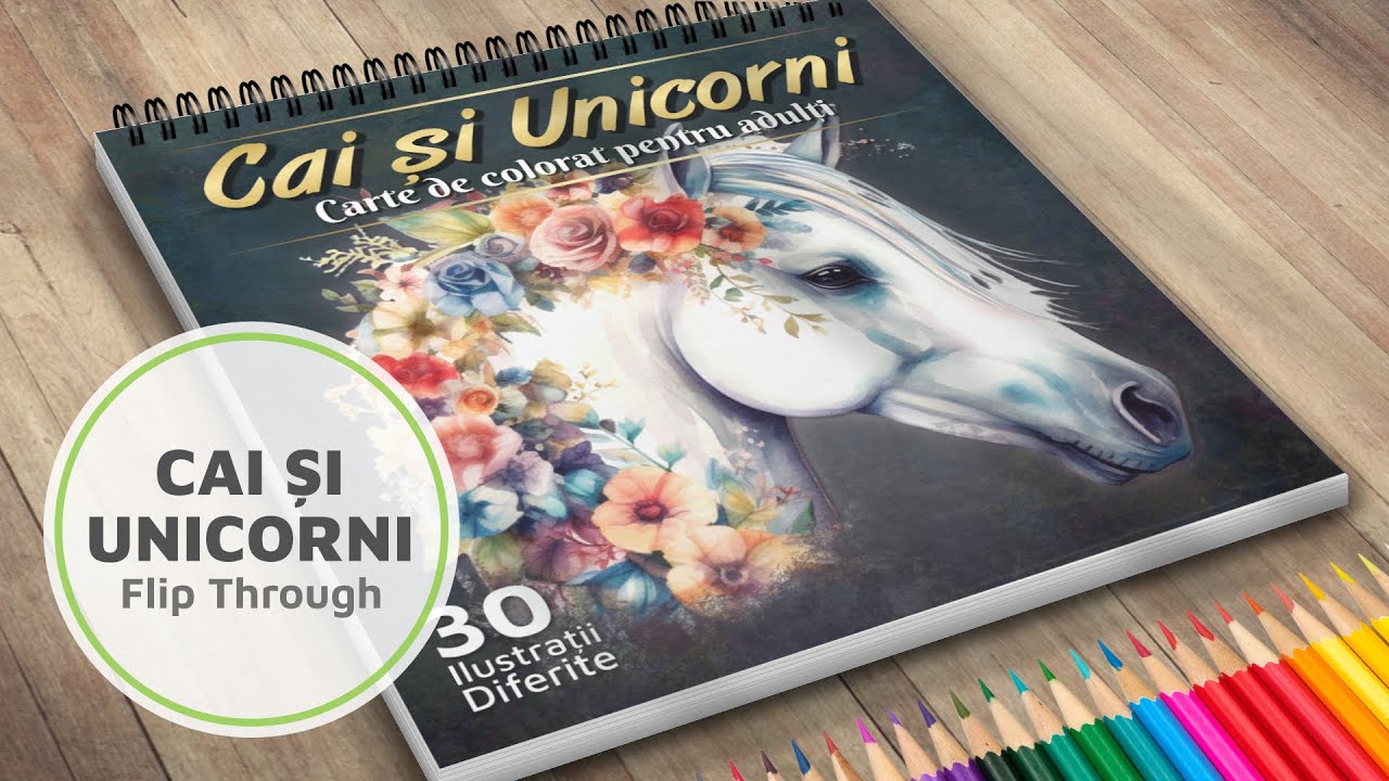 Cai si Unicorni - Carte de colorat pentru adulti - Crocodigital.ro