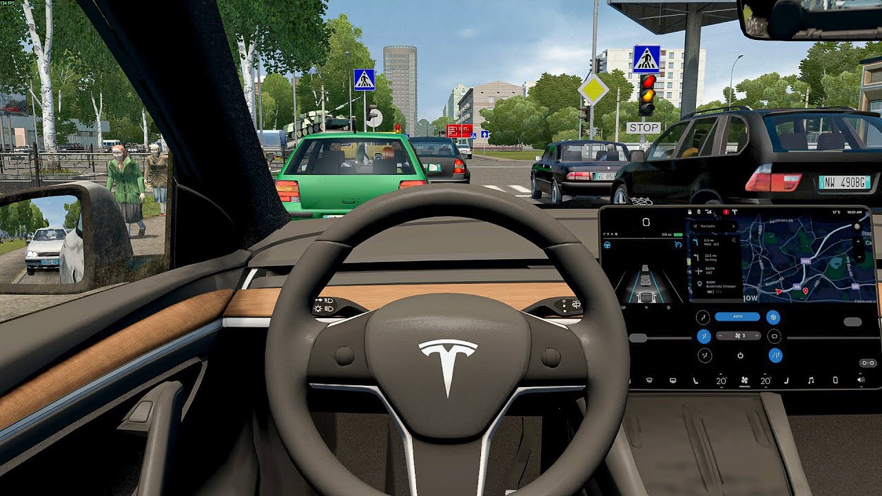 City Car Driving - Tesla Model Y | Fast Driving