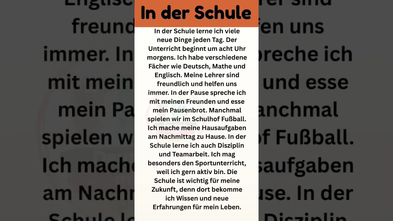 In der Schule einfach erklärt | Deutsch A1–A2 | Wortschatz & Sätze