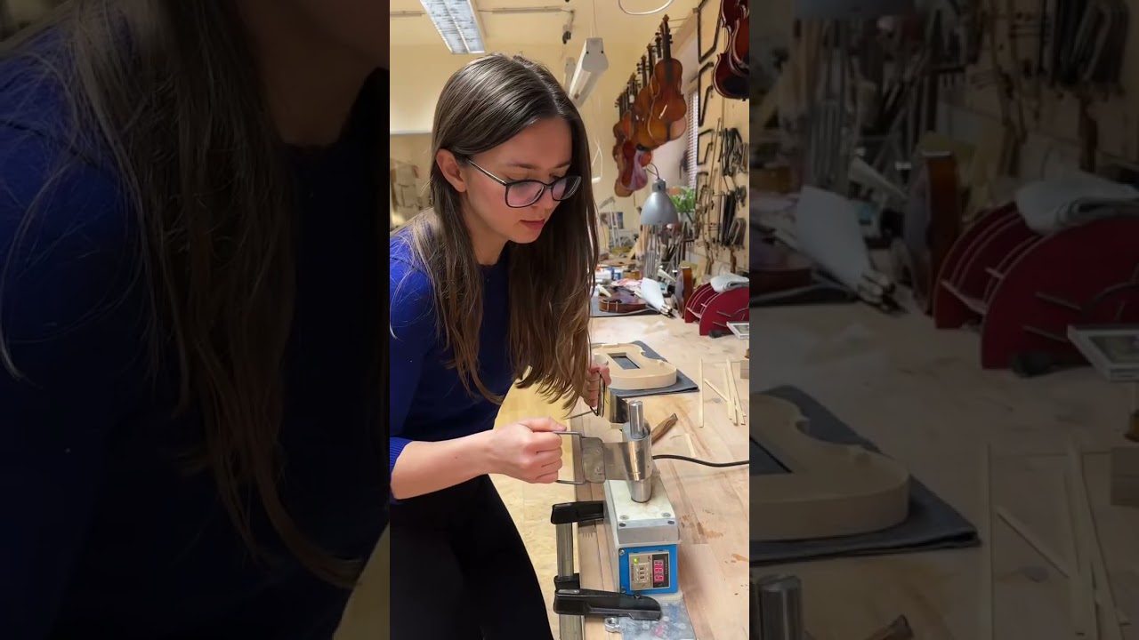 Working on the lining strips of the new violin 🎻 #violin #luthier #geigenbauer #geige #violinmaker