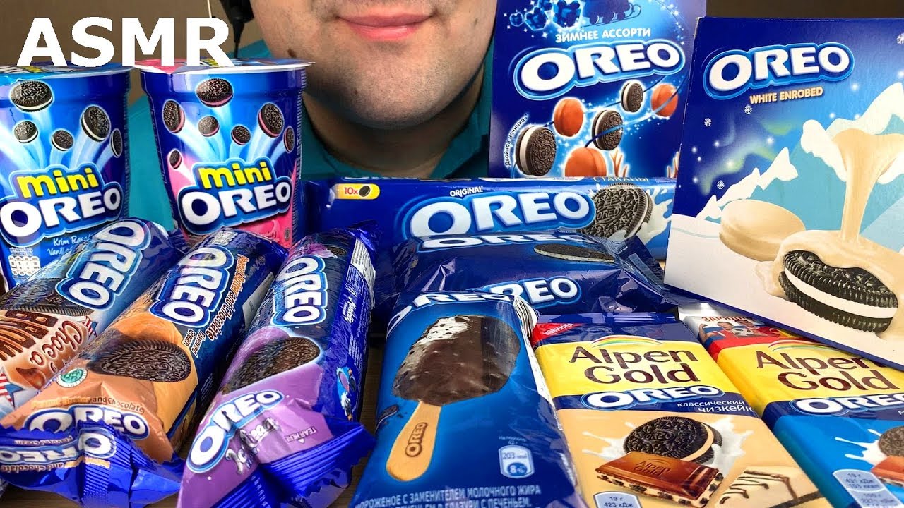 ASMR OREO PARTY (ICE CREAM SANDWICH, WHITE CHOCOLATE COVERED COOKIES, COOKIE, BARS) MUKBANG *EATING*