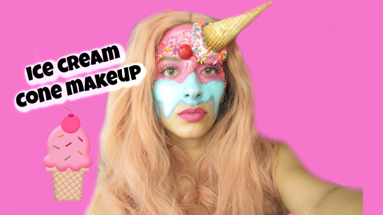 MELTING ICE CREAM CONE HALLOWEEN MAKEUP - EASY!