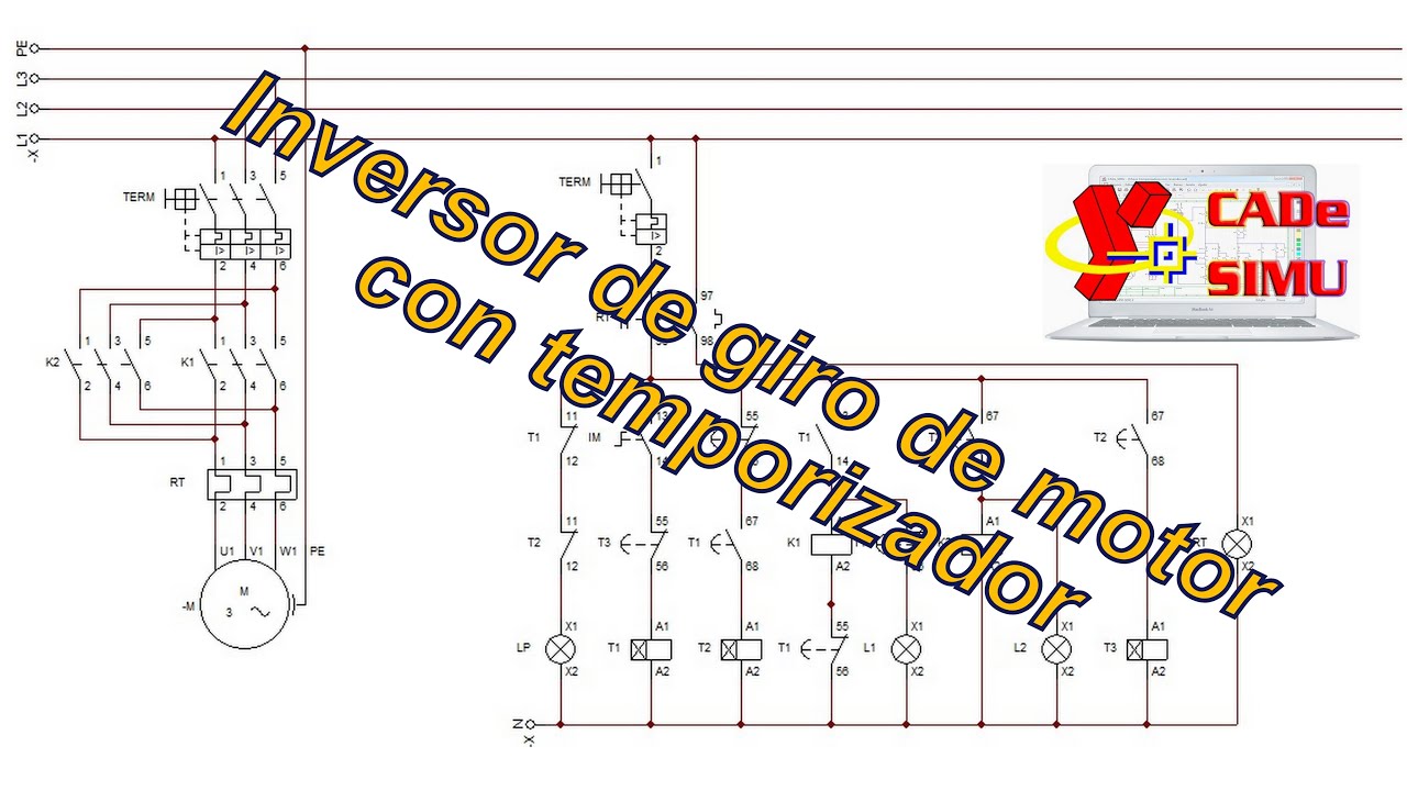Inversor de giro de motor con temporizador
