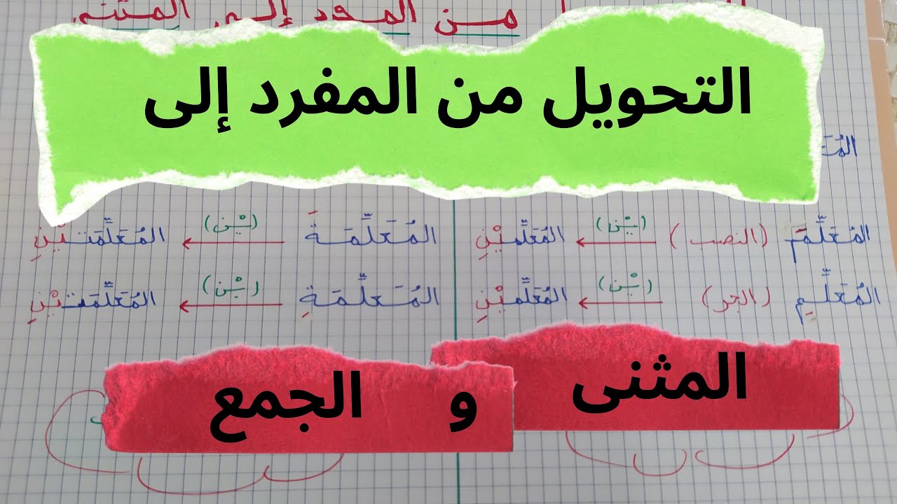 التحويل من المفرد إلى المثنى والجمع