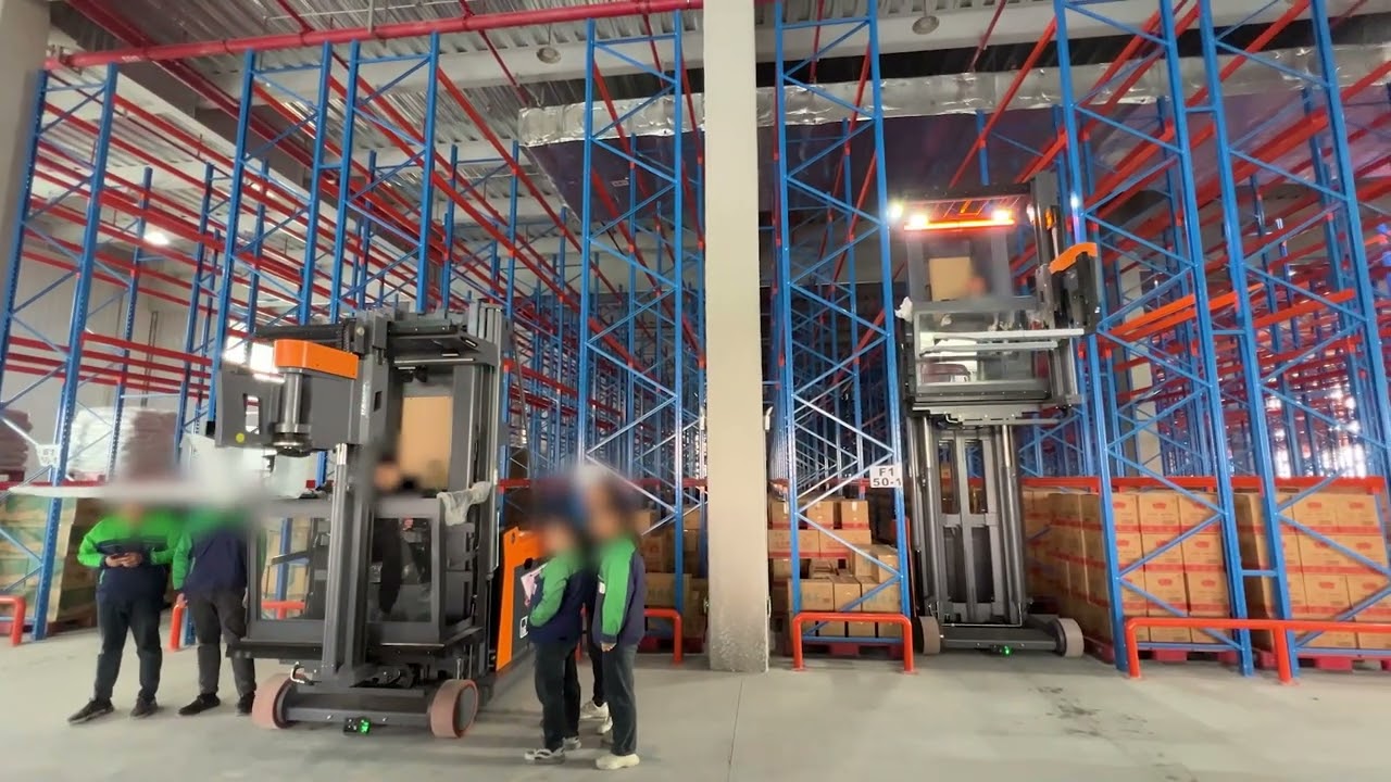 Zowell trilaterial forklift used in the logistic company