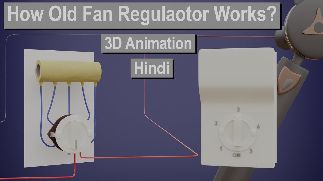 Old (Resistive) Fan Regulator working | 3D Animation | Hindi