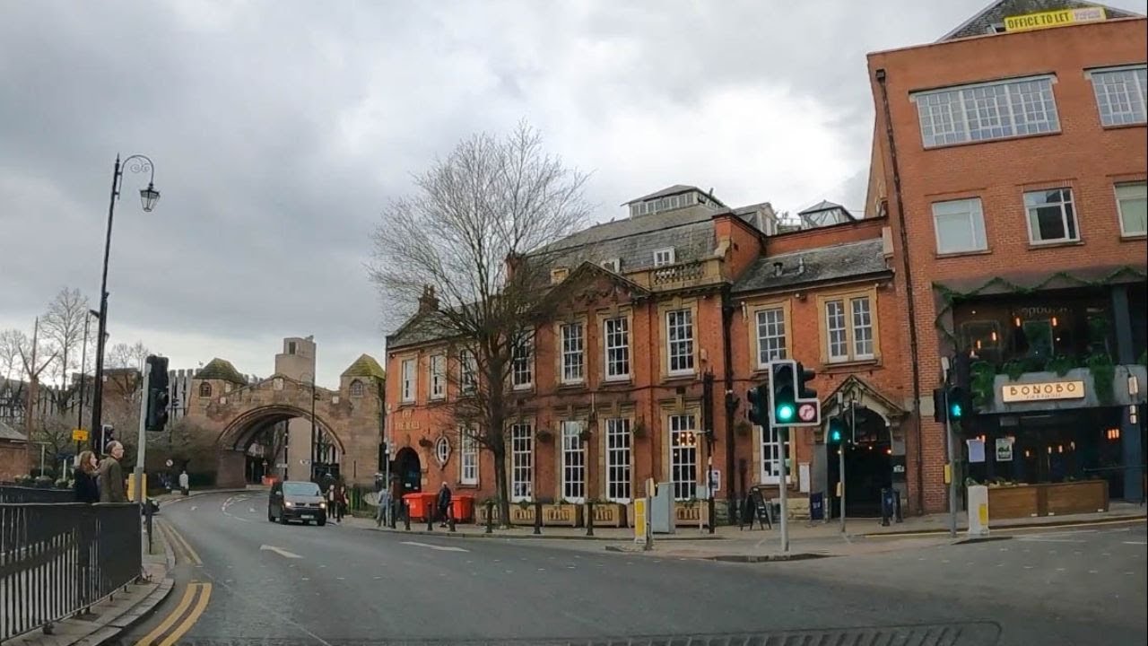 Driving in CHESTER England UK