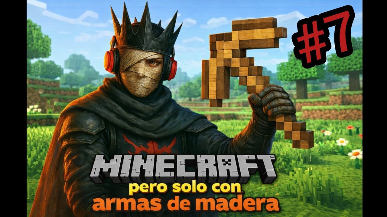 Minecraft pero SOLO con ARMAS de MADERA #7 | ¡Por FIN ARMADURA COMPLETA de CUERO!🔥👑