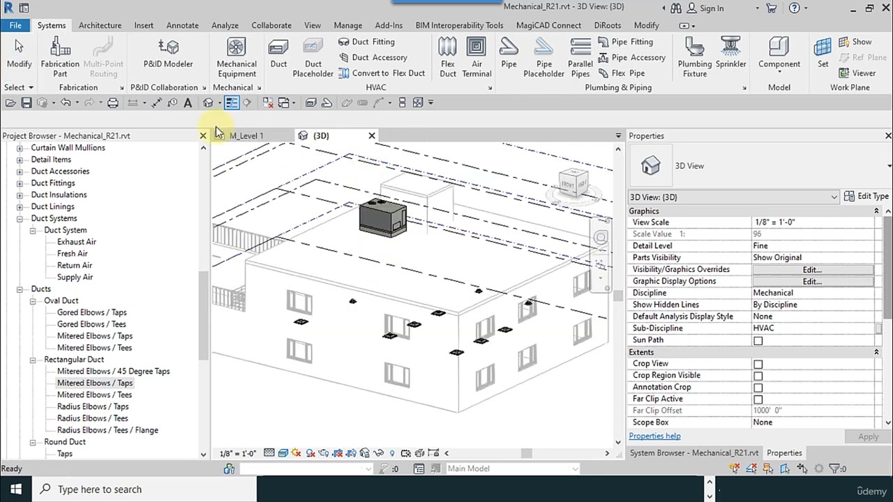 34. REVIT HVAC 2021  Drawing Automatically Ducts 1