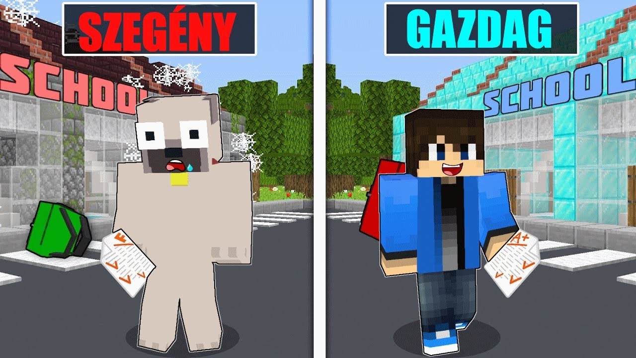 SZEG&Eacute;NY ISKOLA vs GAZDAG ISKOLA A MINECRAFTBAN!