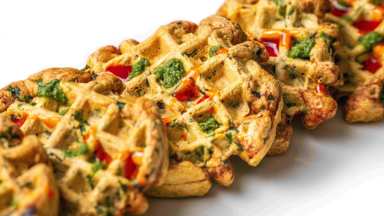Savory Pakora Waffles | Vegan Besan & Sooji Waffles | Easy & Healthy Mother’s Day Breakfast Recipe