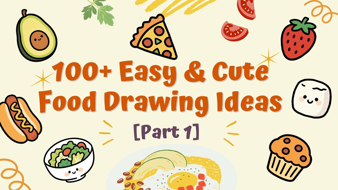 🍩 100+ Easy Cute Food Drawing Ideas in Minutes | Beginner Friendly [Part 1]