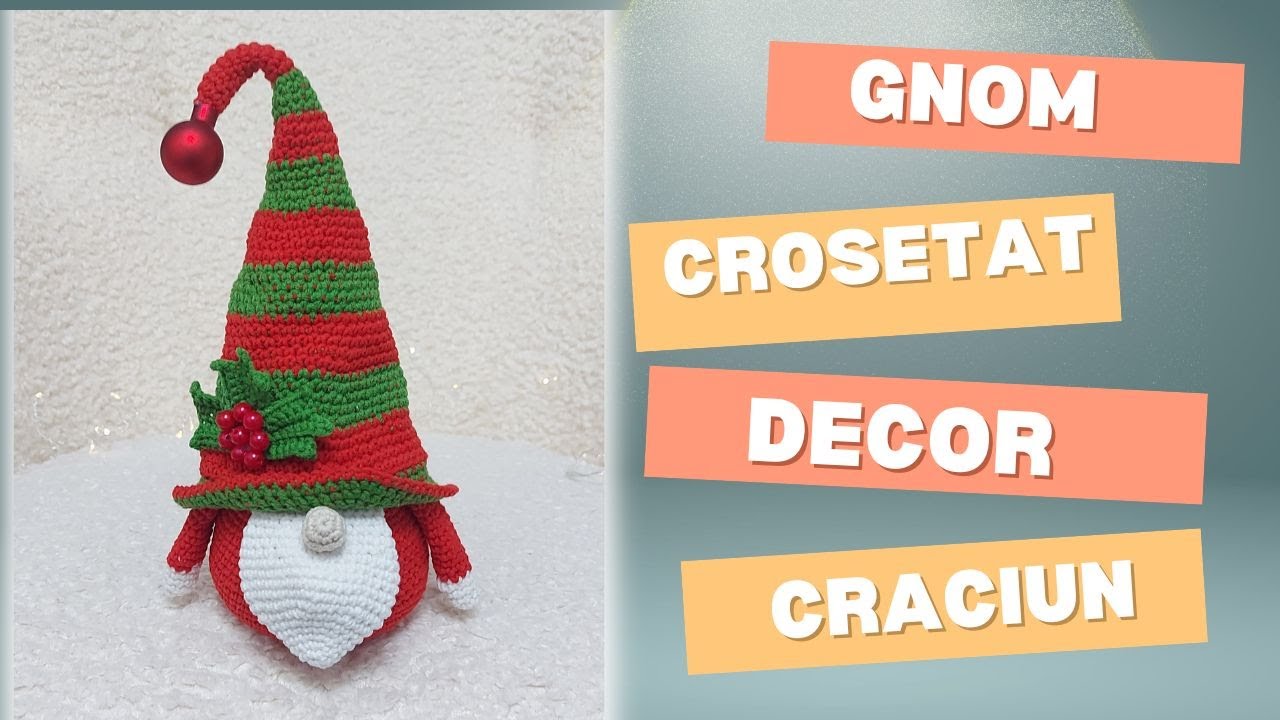Gnom crosetat decor de Craciun Partea a-II-a