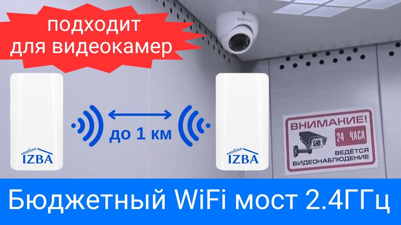 WiFI мост для видеонаблюдения. Беспроводной радиомост вайфай.