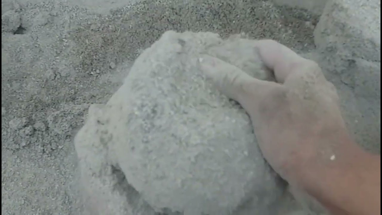 Super gritty grey sand cement full dry crumbling 😋#dusty #clay #asmr ##oddlysatisfying