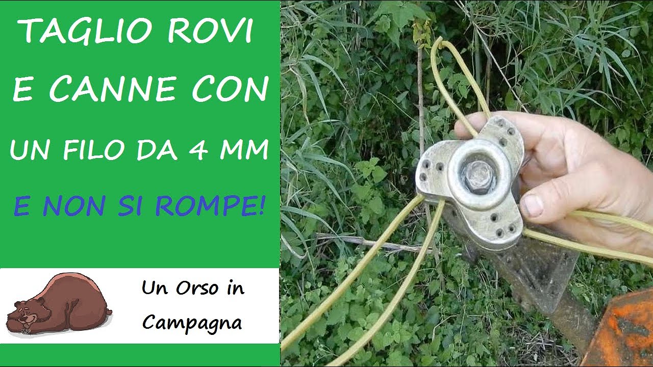 Taglio erba alta, rovi e canne con un filo da 4 mm pentagonale...e non si spezza!