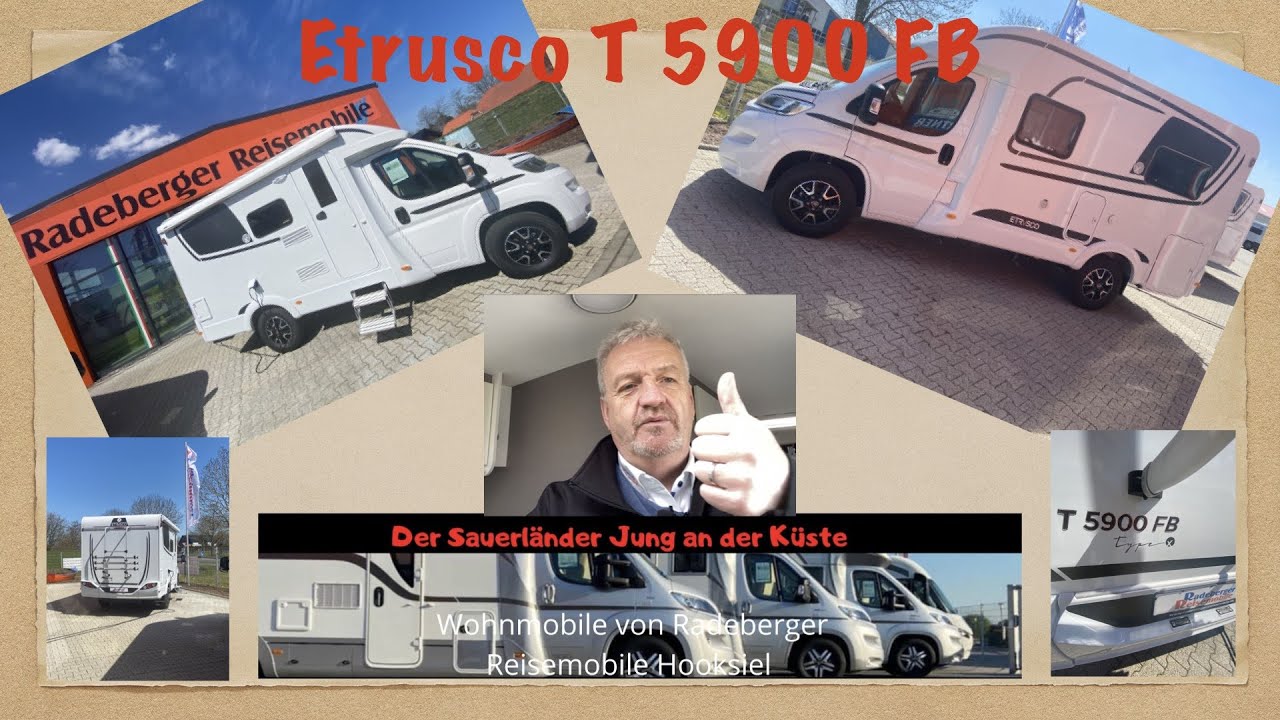 Etrusco T 5900 FB*5,95m*140PS*2Schlafplätze*Fahrradträger u. Markise*Fiat Ducato*Raumwunder*