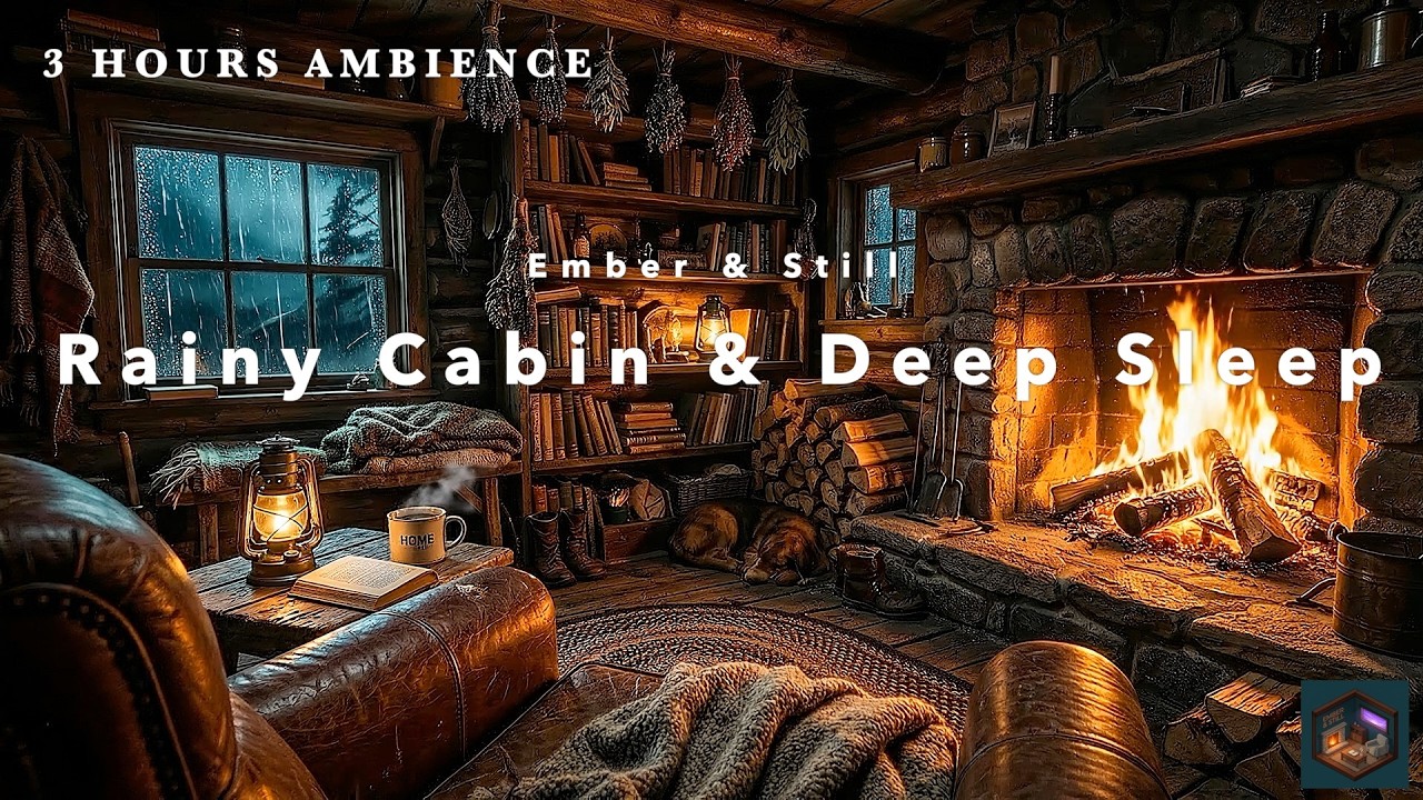 Cozy Rainy Cabin | Heavy Rain & Lo-Fi Ambience for Deep Sleep, Study | 3 Hours