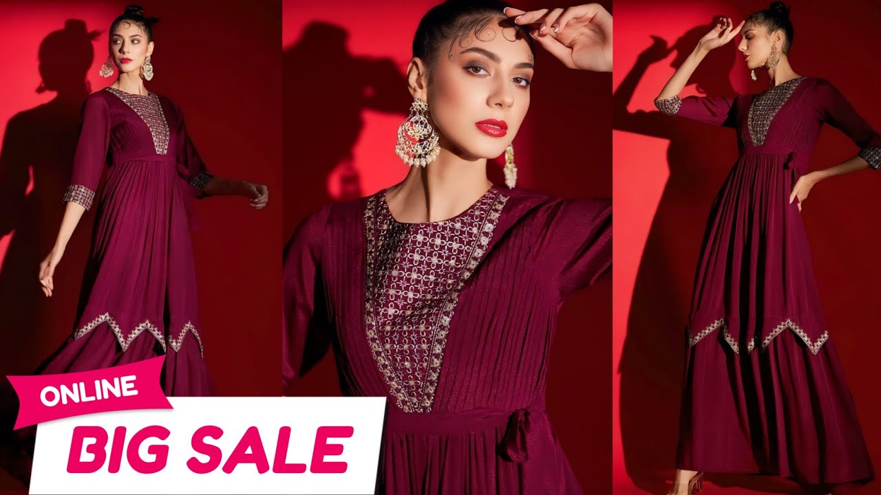 Western Designer Dress | Women's Chinon Chiffon Traditional Ethnic Long Western Dress #westernwear