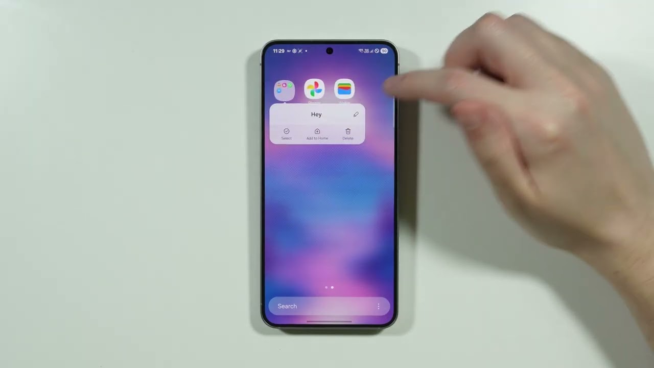 Samsung Galaxy S26: Как удалить папку на экране приложений (в меню приложений)