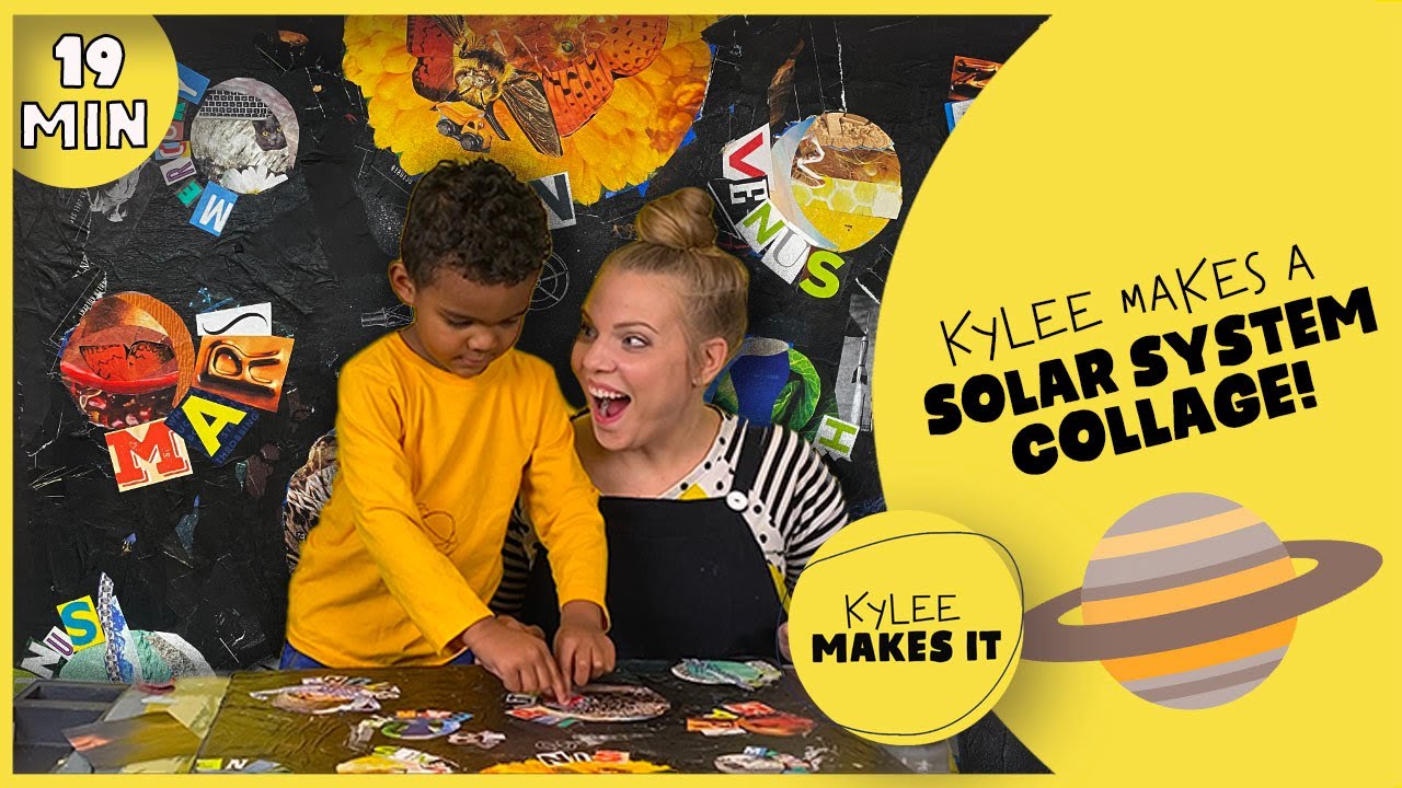 Kylee Makes a Solar System Collage! | Use colors, shapes & planets to make a fun collage for kids!