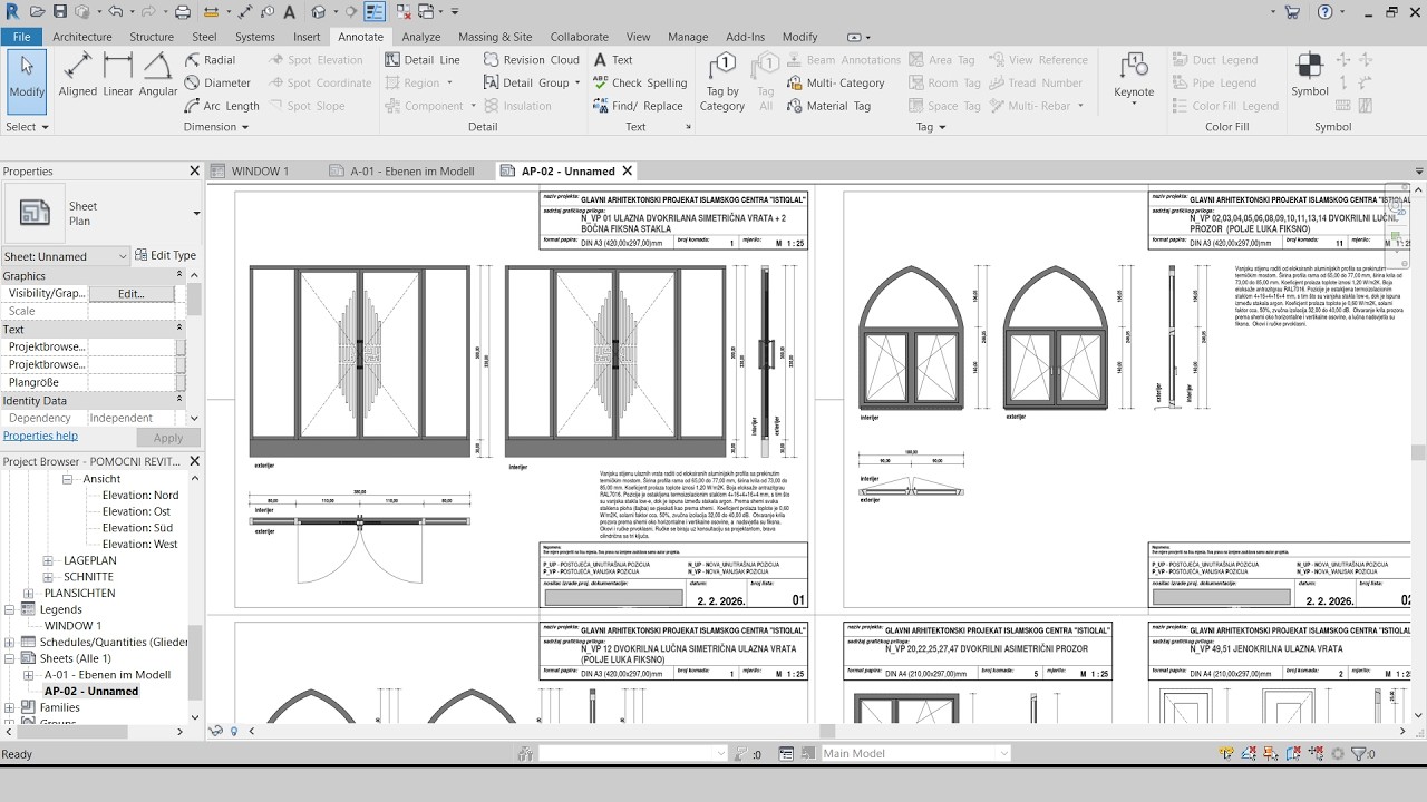 Семейство окон Revit с ПОЛНОСТЬЮ АВТОМАТИЗИРОВАННЫМ созданием легенды.
