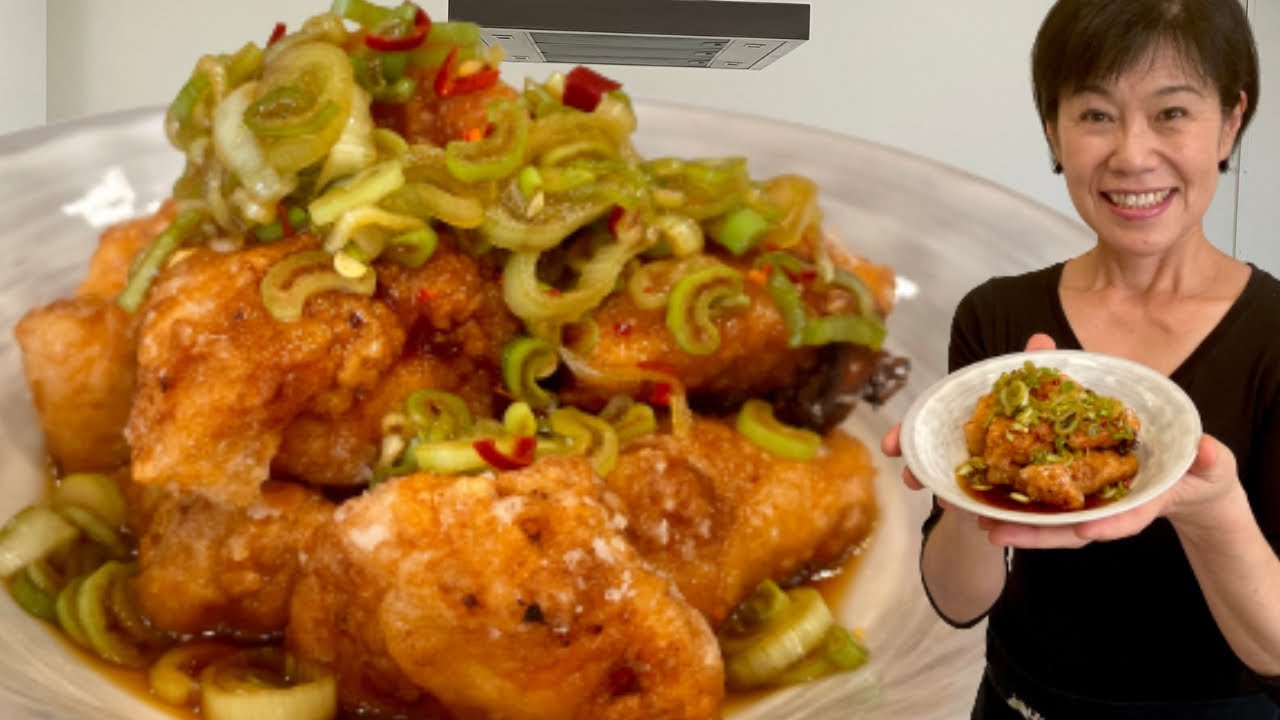 Karaage Poulet frit japonais sauce poireaux Negi-dare Recette facile / Kumiko Recette
