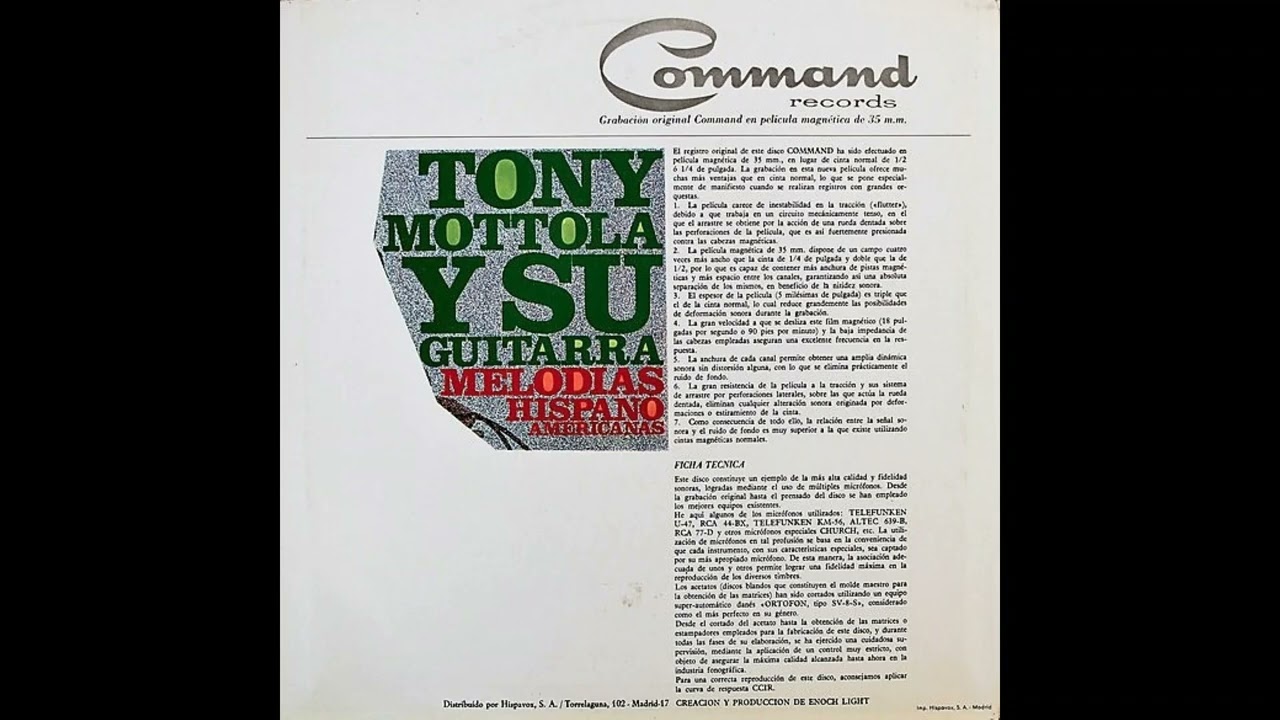 🇧🇷 Brasilia → LP Melodías hispanoamericanas (Tony Mottola) 🍁