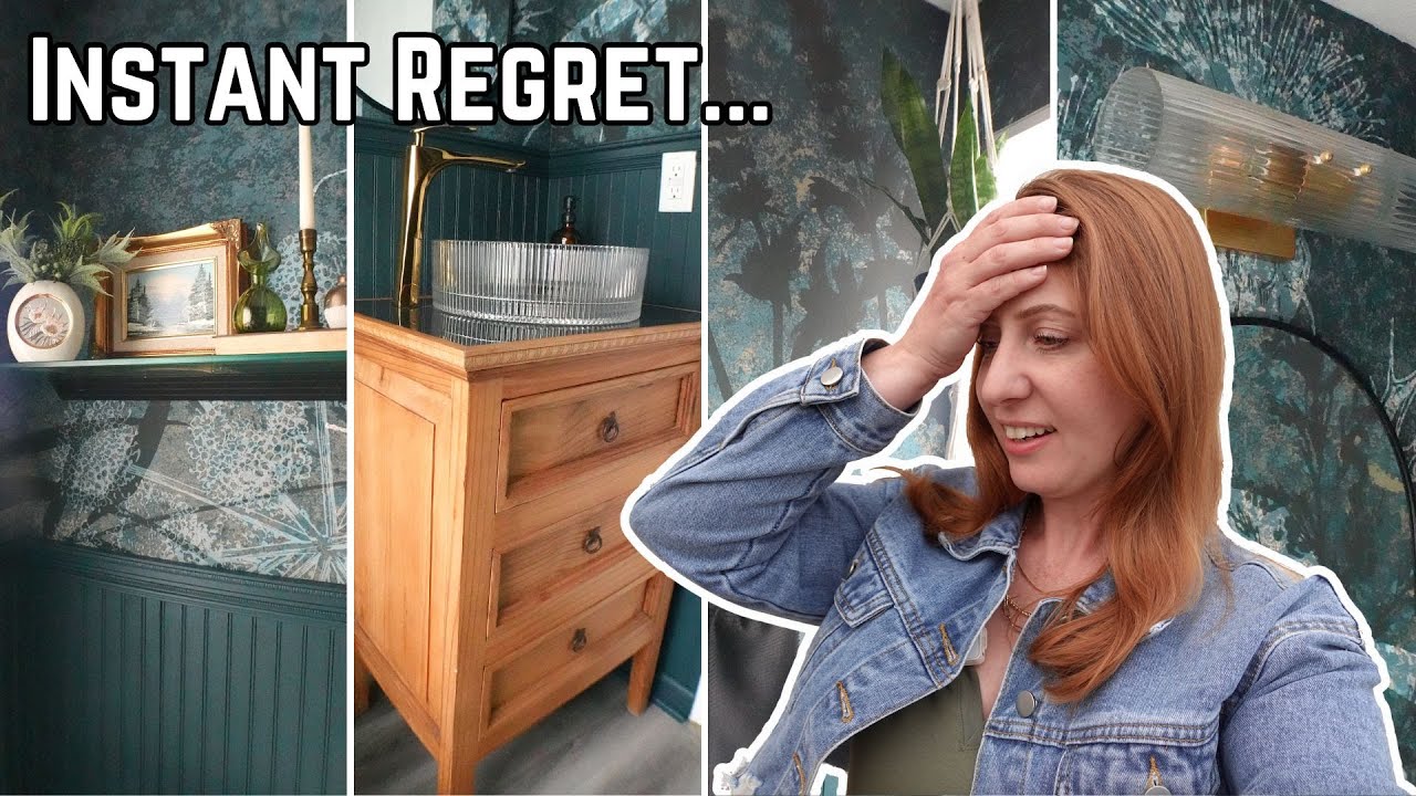 EXTREME Dark and Moody Bathroom Makeover / I made the most of it