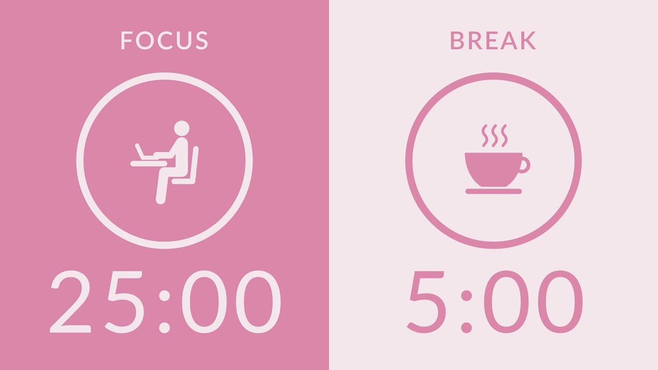 25/5 Pomodoro Timer with Pink Noise 🎧 5-Hour Study with Me for Deep Focus & ADHD ✨