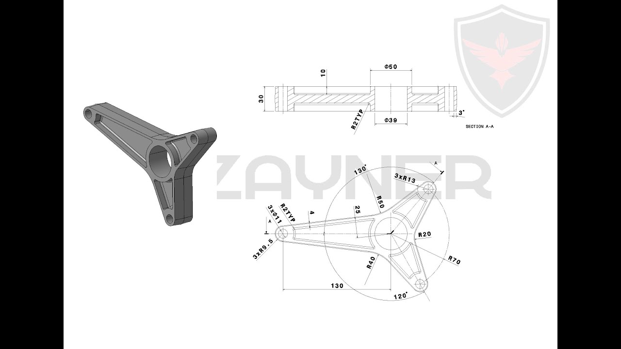 CATIA V5 PART DESIGN - PART # 0013