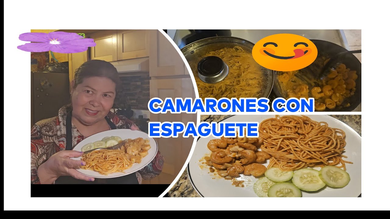 SABROSOS CAMARONES CON ESPAGUETI.